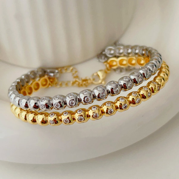 Pave ball bracelet