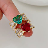 Pave heart ring