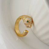 Pave lion ring