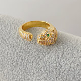 Pave lion ring