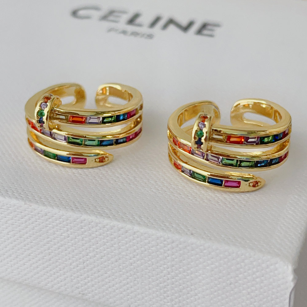 Pave colorful nail ring