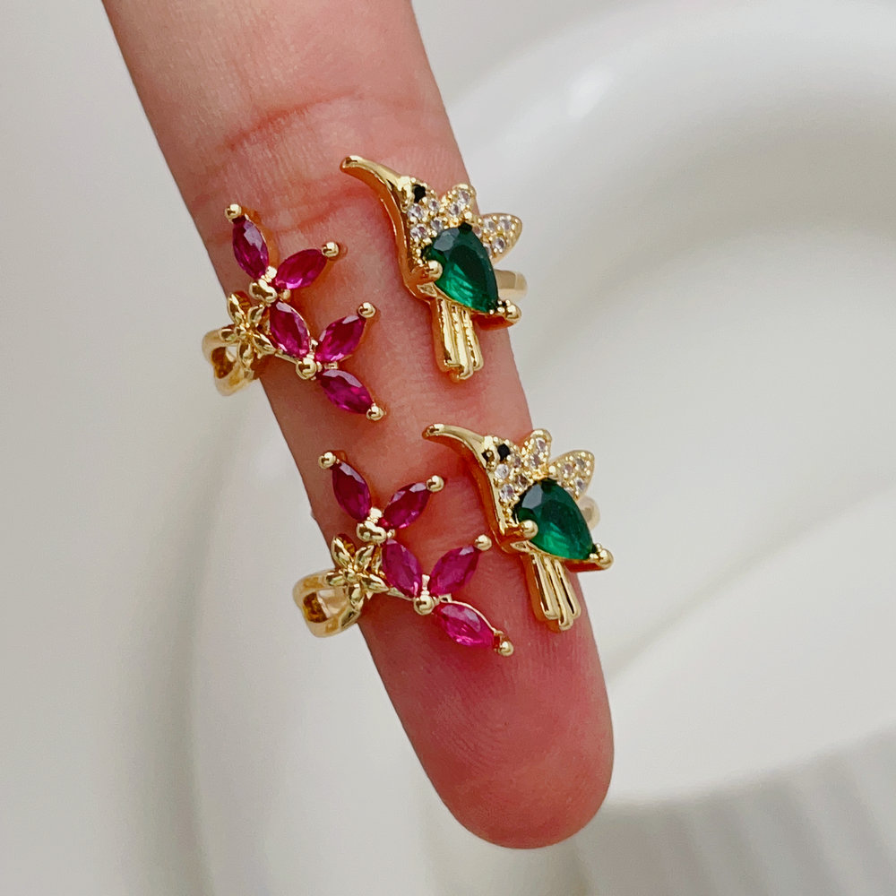 Pave bird ring