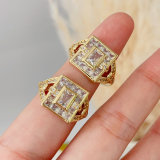 Pave square ring