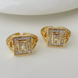 Pave square ring