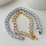 Pave zircon heart bracelet