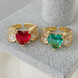 Pave heart ring