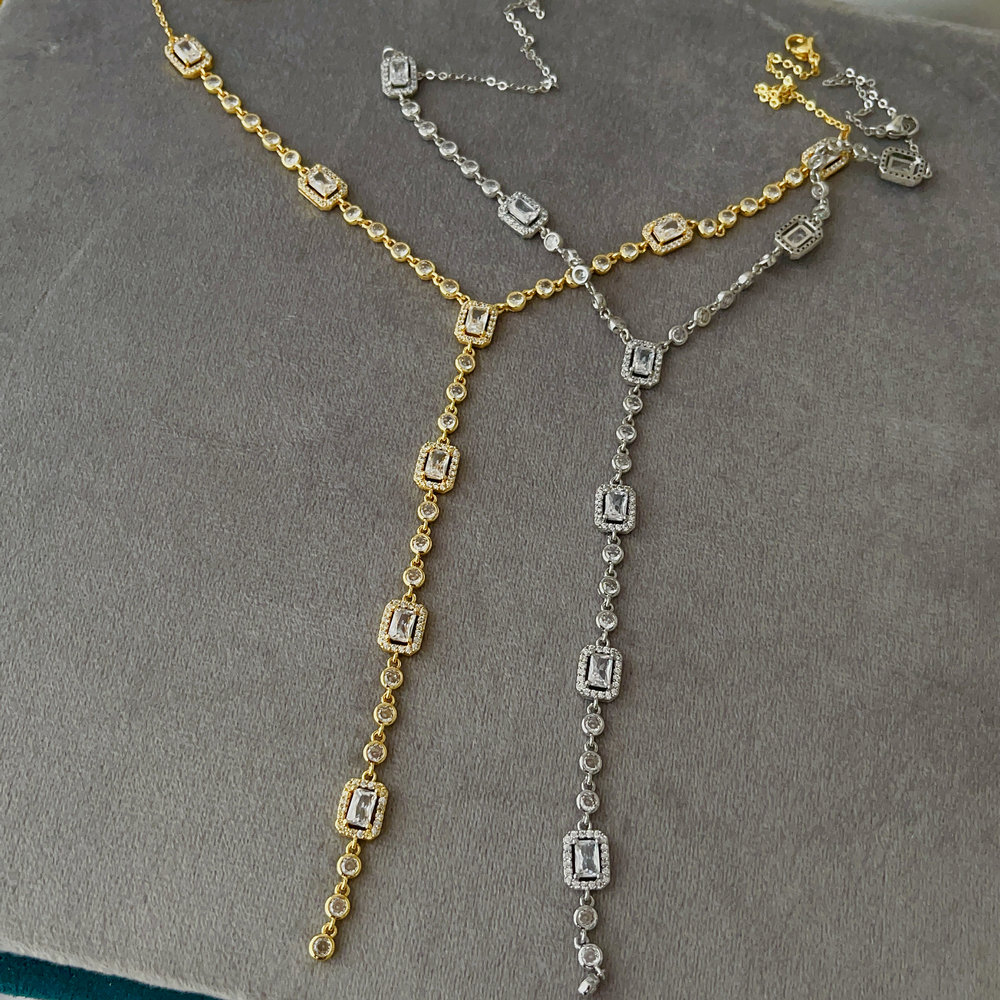 Zircon chunky necklace
