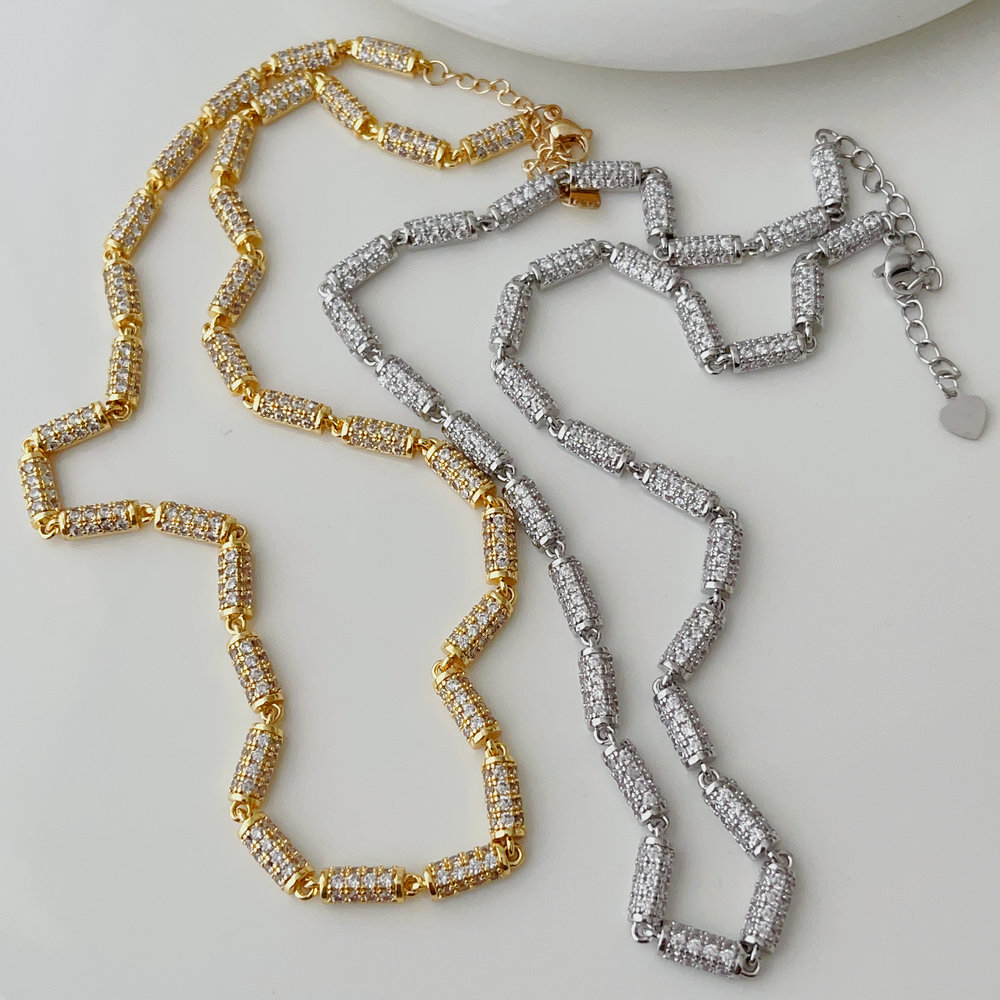 Pave chain necklace