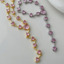 Pave heart necklace