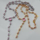 Pink zircon square necklace