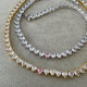 Pave zircon heart necklace