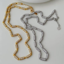 Pave chain necklace