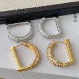 Letter D pave hoops