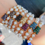 Elastic Freshwater Pearl Bear Bracelet