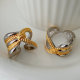 Silver and gold mix cross ring
