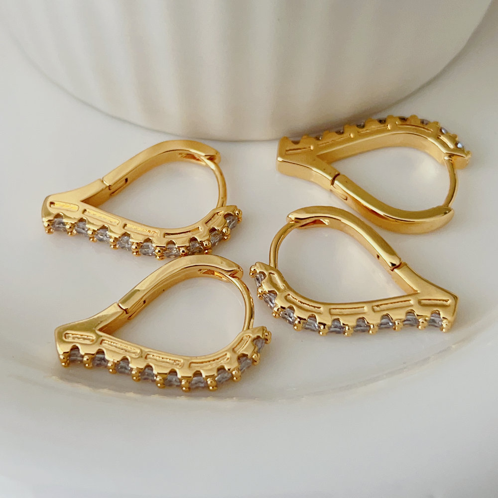 Pave triangle earrings