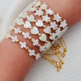 Shell heart moon cross bracelet
