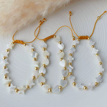 Shell heart moon cross bracelet