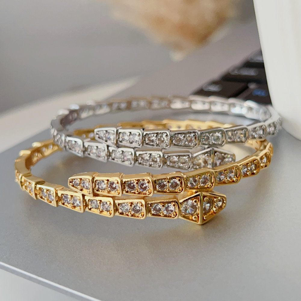 Pave zircon snake bangle