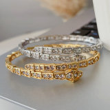 Pave zircon snake bangle