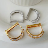 Letter D pave hoops