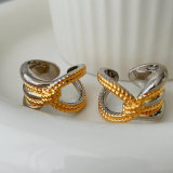 Silver and gold mix cross ring
