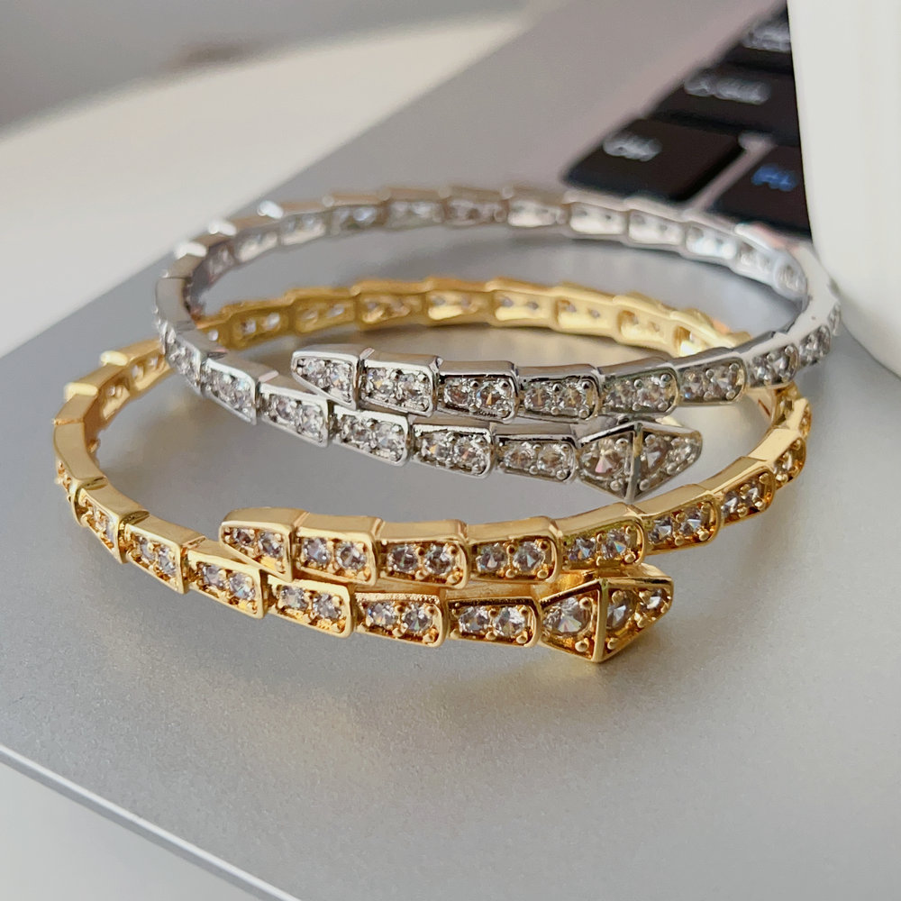 Pave zircon snake bangle