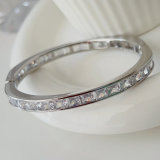 Pave clear zircon bangle