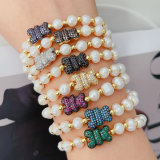 Elastic Freshwater Pearl Bear Bracelet