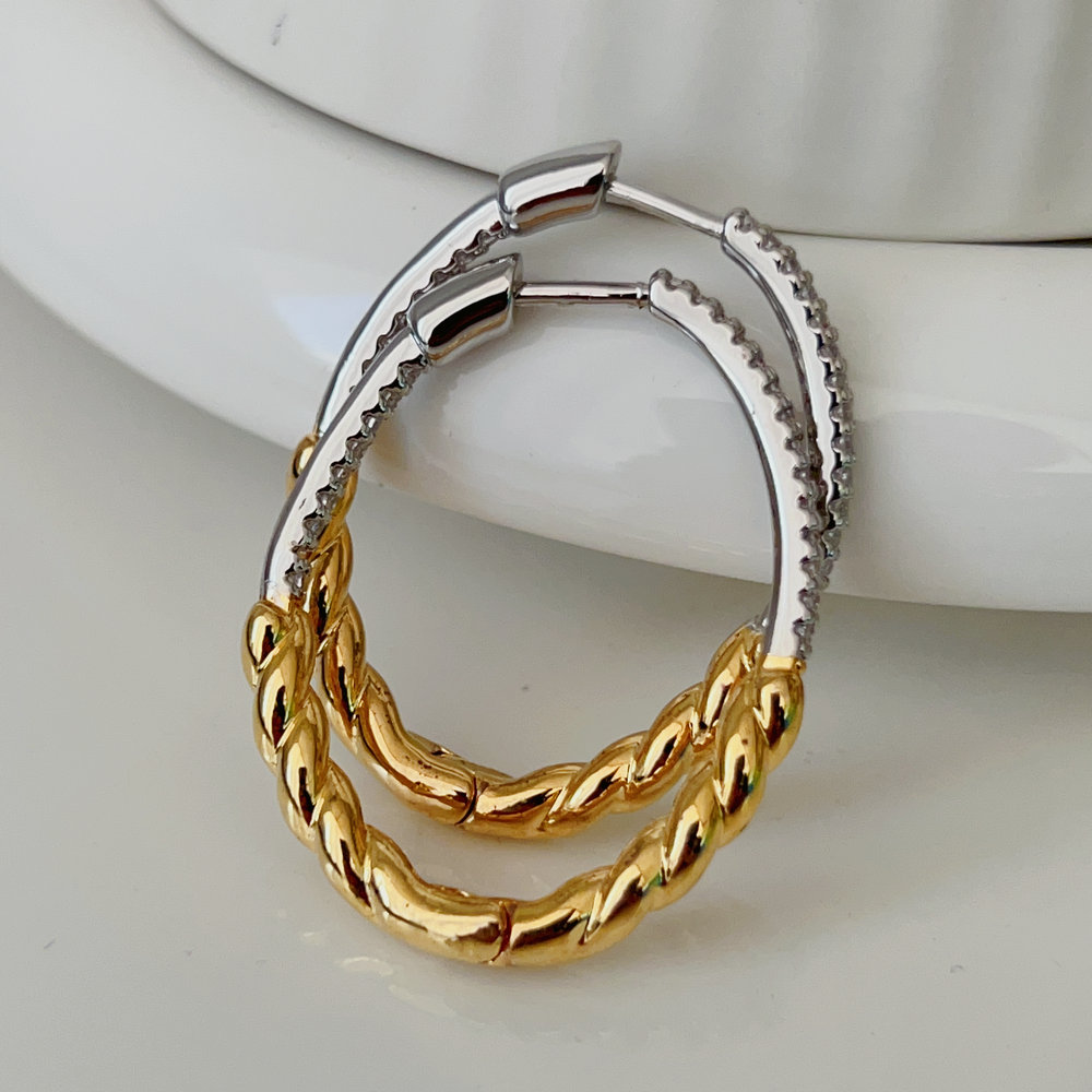 Silver and gold mix color hoops