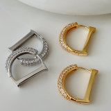 Letter D pave hoops