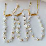 Shell heart moon cross bracelet