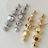 Long metal ball earrings