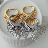 Metal chain tassel earrings