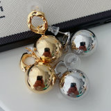 Gold ball drop earrings