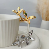 Metal flower earrings