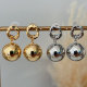 Gold ball drop earrings