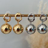 Gold ball drop earrings