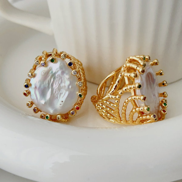 Fresh water pearl ring