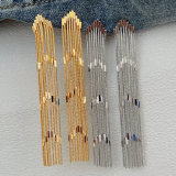 Long chain tassel earrings