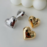 Metal heart earrings
