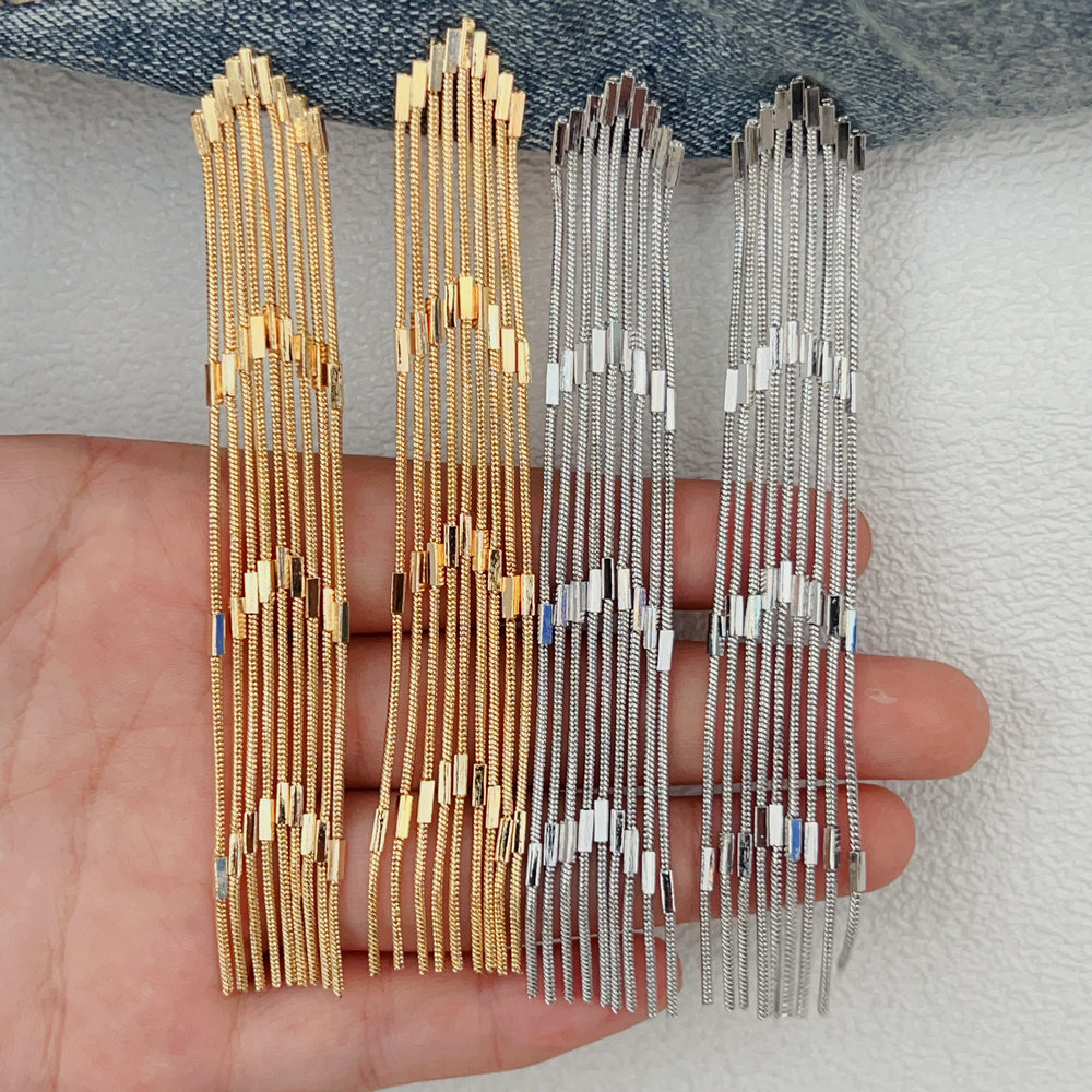 Long chain tassel earrings