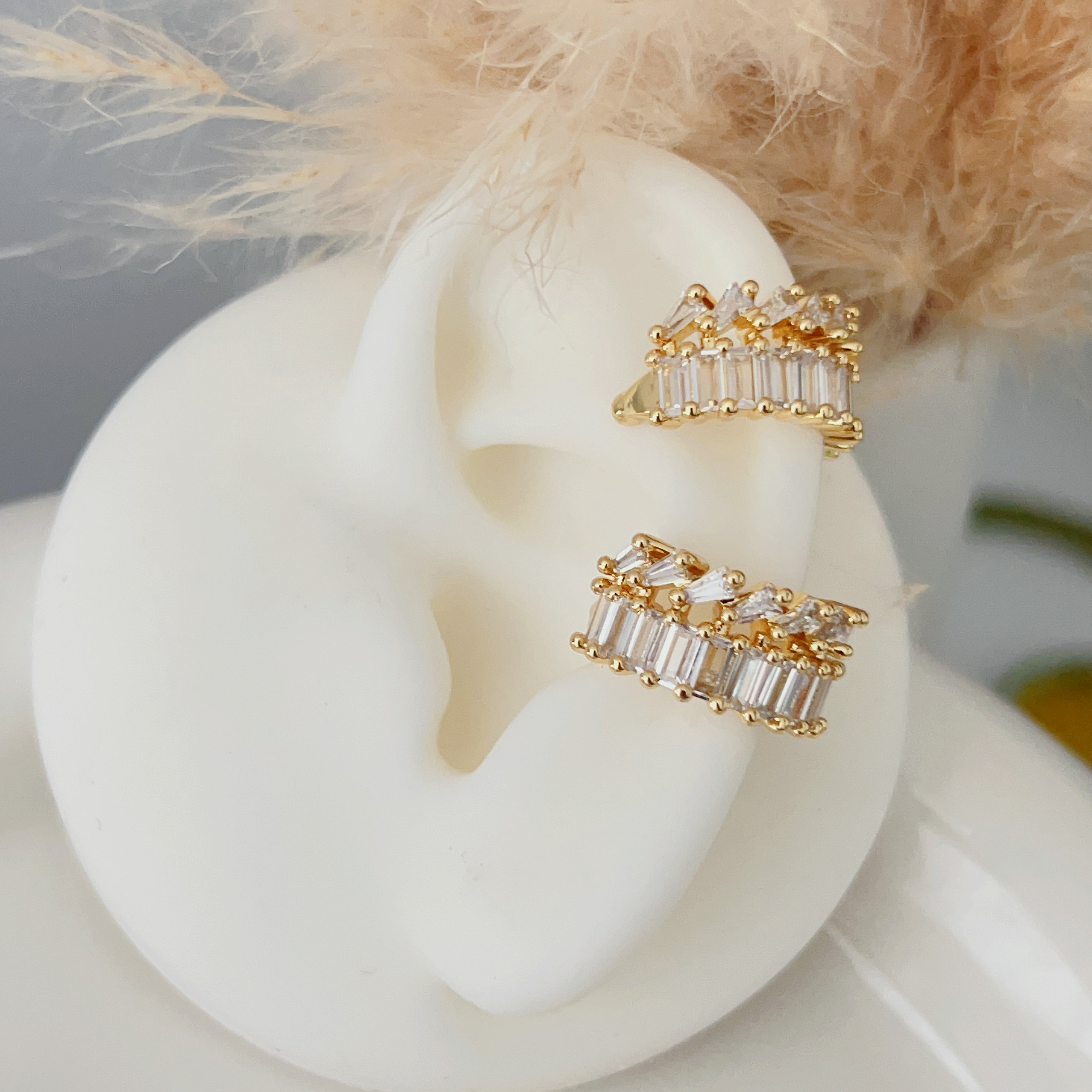 Pave zircon ear cuff ( pair )