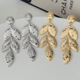 Metal leaf earrings