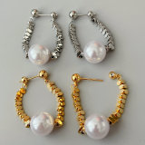 Beaded chain tassel earrings