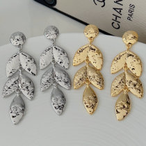 Metal leaf earrings