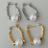 Beaded chain tassel earrings