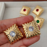 Square metal earrings