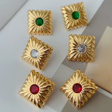 Square metal earrings