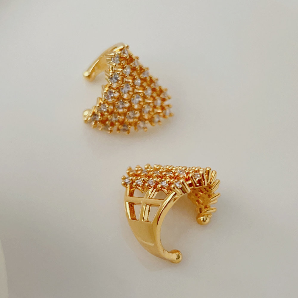Pave zircon fan ear cuff ( pair )